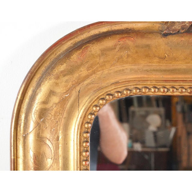Wood Antique European French Louis Philippe Wall Mirror For Sale - Image 7 of 12