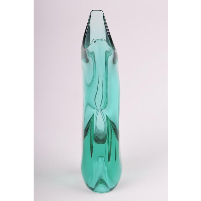 Mid-Century Modern Mid-Century Vase in Thick Glass, Czech, 1950s For Sale - Image 3 of 6
