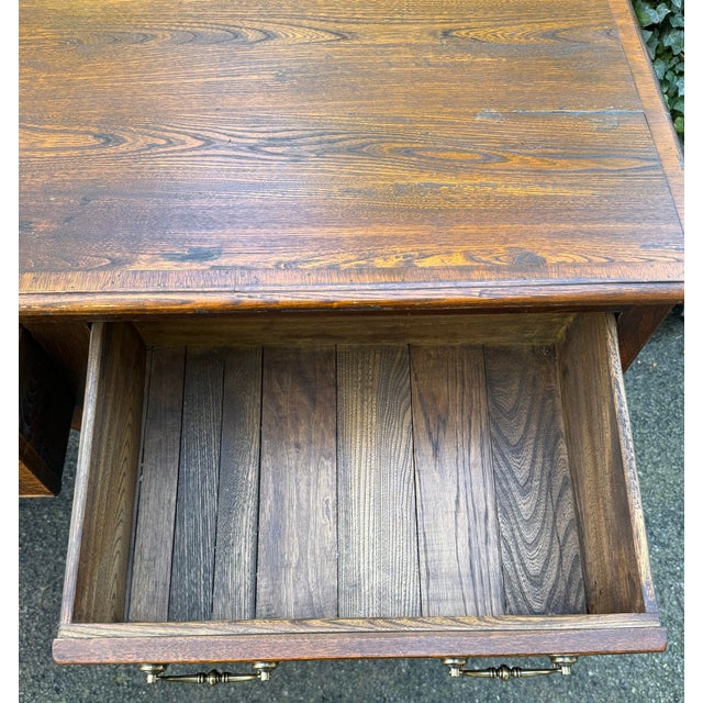 Brown 18th Century Georgian Reproduction Rustic Oak Sideboard / Console For Sale - Image 8 of 12