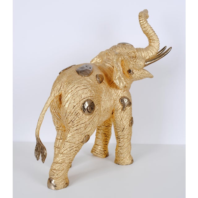 Modern 1994 Jiang Tiefeng "Golden Elephant" Hand Signed Limited Edition 7/225 Cold Painted Bronze Sculpture Excellent For Sale - Image 3 of 10