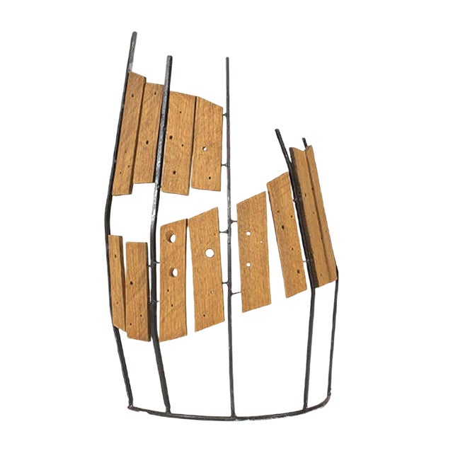Wood and Metal Sculpture by Fred Leyman For Sale