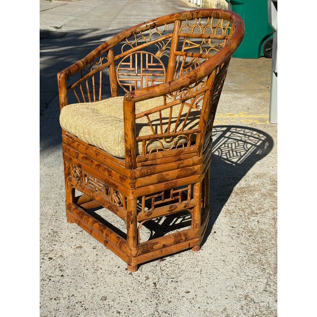 1970s Rare Set of 4 Banboo Chairs For Sale - Image 9 of 12
