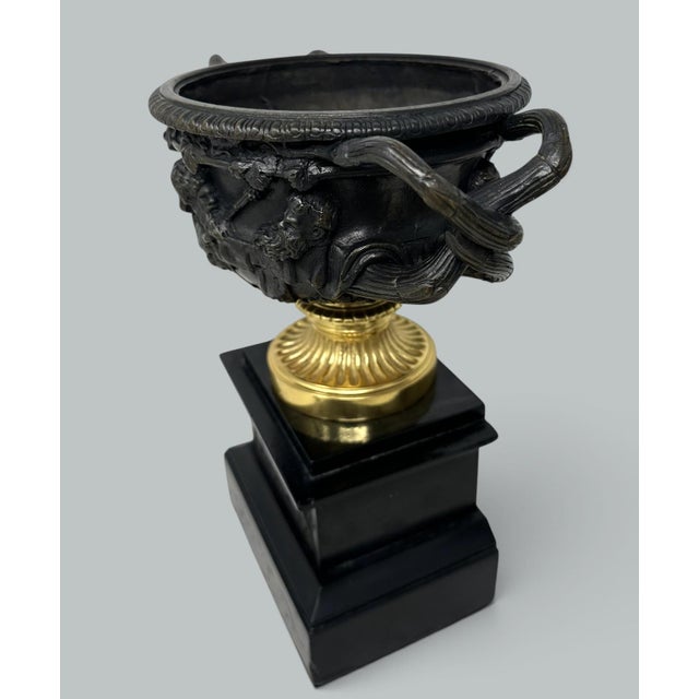 Metal Antique Pair French Ormolu Bronze Warwick Albani Grand Tour Vases Urns Clodion For Sale - Image 7 of 12