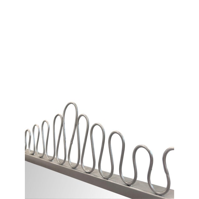 Contemporary Squiggle Rectangle Champagne Silver Mirror For Sale - Image 3 of 10