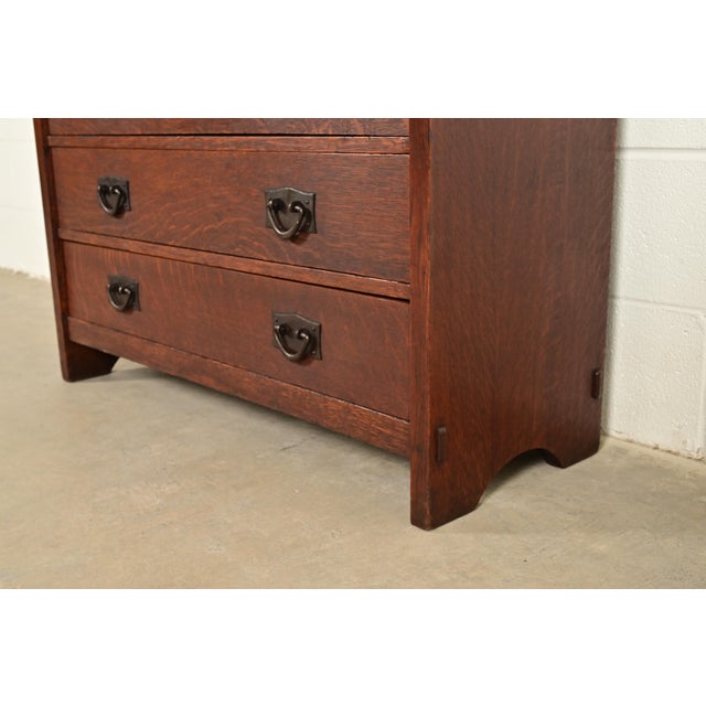Gustav Stickley Antique Mission Oak Arts & Crafts Drop Front Secretary Desk, Circa 1910 For Sale - Image 13 of 17