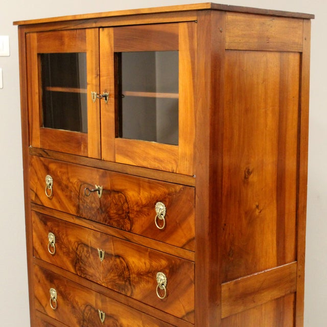 Empire Walnut Display Chest of Drawers, 19th Century For Sale - Image 16 of 17