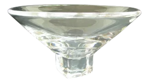 1980s Large Goran Warff for Kosta Boda Glass Square Pedestal Bowl Signed