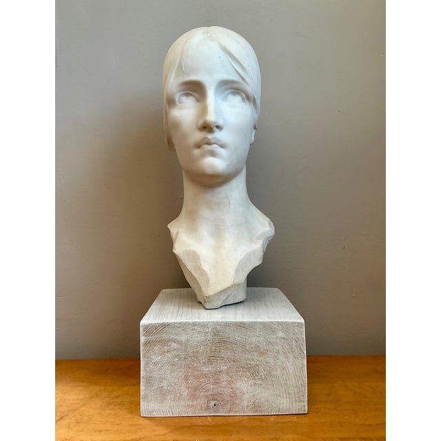 Early 20th Century Vintage Carved Marble Head Sculpture For Sale - Image 5 of 18