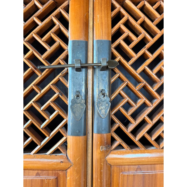 Vintage Chinese Chicken Coop Cabinet With Lattice Doors For Sale In Los Angeles - Image 6 of 6