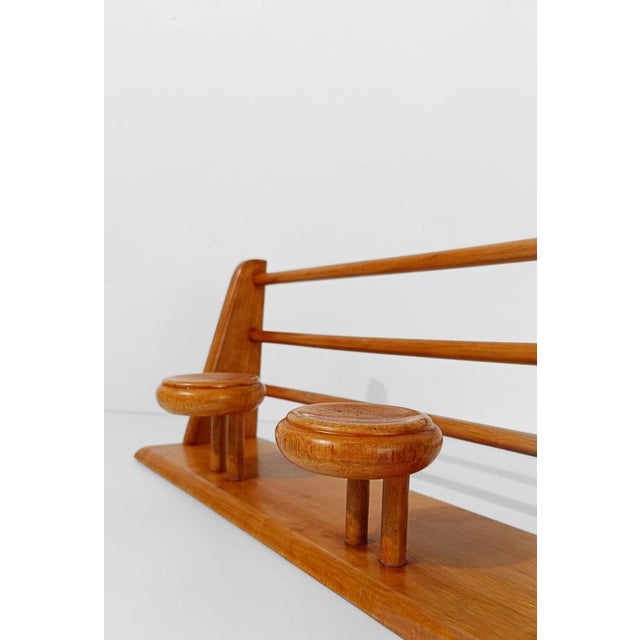 Mid 20th Century Italian Blonde Wooden Wall Coat Rack and Hat Stand by Fraber, 1960s For Sale - Image 11 of 18