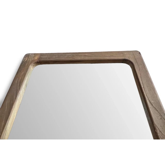 Tapered Wood Floor Mirror For Sale - Image 4 of 5