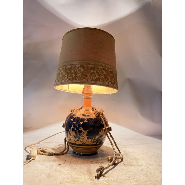 Hand-Painted Terracotta Table Lamp, Italy, 1960s For Sale - Image 10 of 12