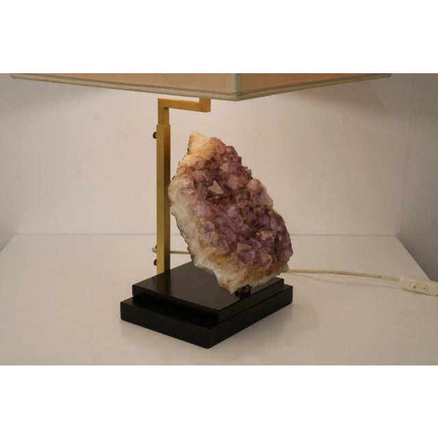 Metal Belgian Amethyst Table Lamp, 1970s For Sale - Image 7 of 13