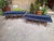 Bench in Light Wood with Electric Blue Velvet Seat, 1960s For Sale - Image 6 of 18
