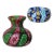 Antique Fratelli Toso Murano Miniature Flower Mosaic Murrines Italian Art Glass Vase and Dish - Set of 2 For Sale