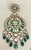 Gemstone Traditional Kundan Polki Rose Cut Diamond 18 Kt Gold Chand Bali Enamel + Emerald For Sale - Image 7 of 18