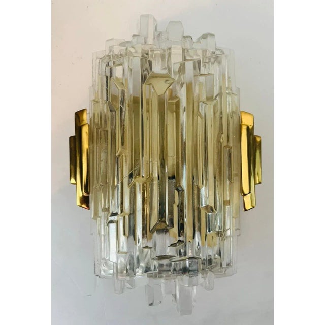 1970s Hillebrand Ice Crystal Wall Lamps - A Pair For Sale - Image 10 of 11