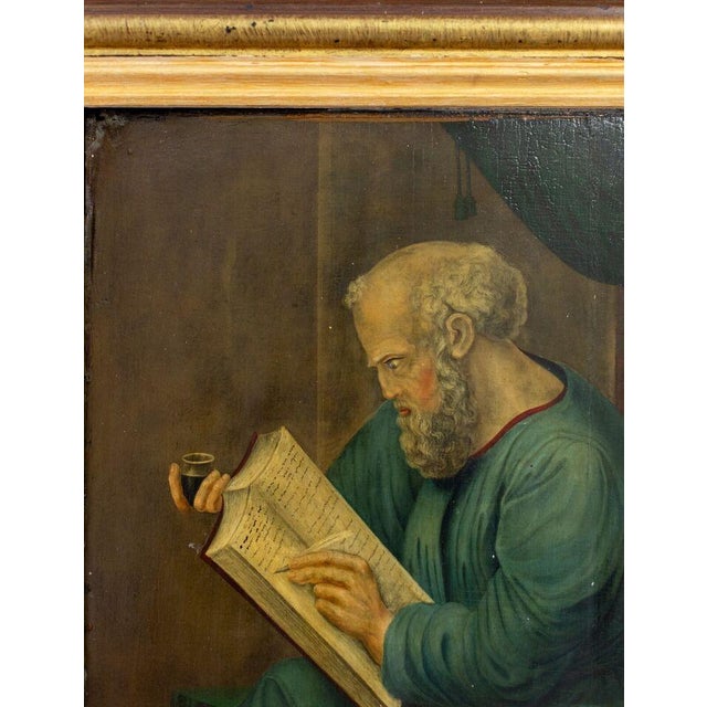 Writing Scholar of Antiquity, 1750s, Oil on Canvas For Sale - Image 13 of 14