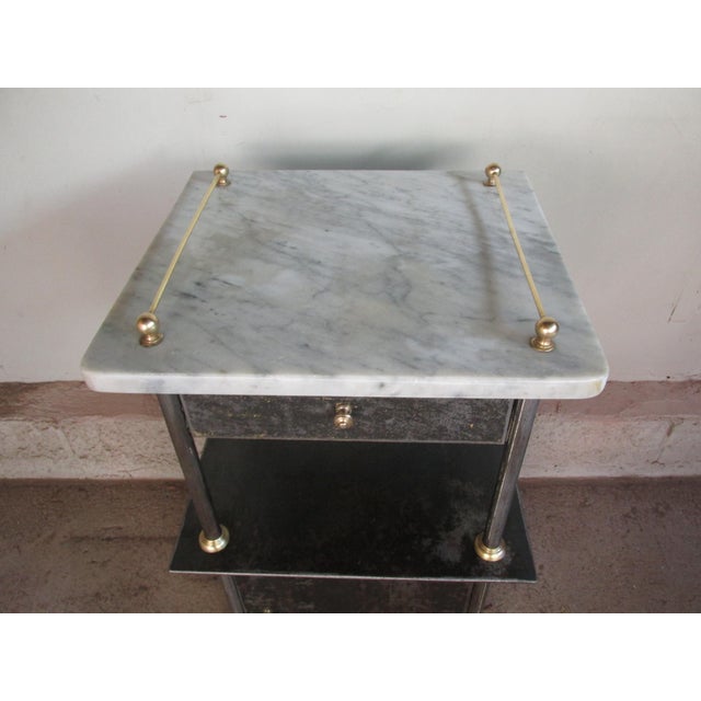 Metal Austrian Steel Jugendstil / Art Nouveau Style Nightstands, Circa 1910, a Pair For Sale - Image 7 of 14