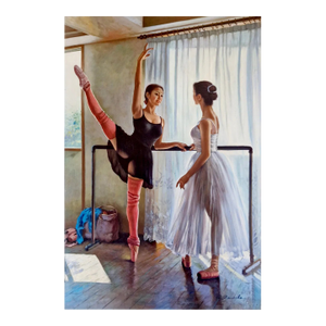 Mid 20th Century G. Laroche - Ballet Practice, Oil on Canvas