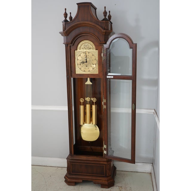 Gothic Ridgeway Gothic Walnut Tall Case Grandfather Clock For Sale - Image 3 of 18
