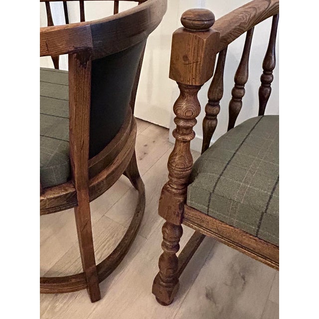 1970s Captain Style Chairs With Matching Footstools, Newly Reupholstered - 4 Pieces For Sale In New York - Image 6 of 8