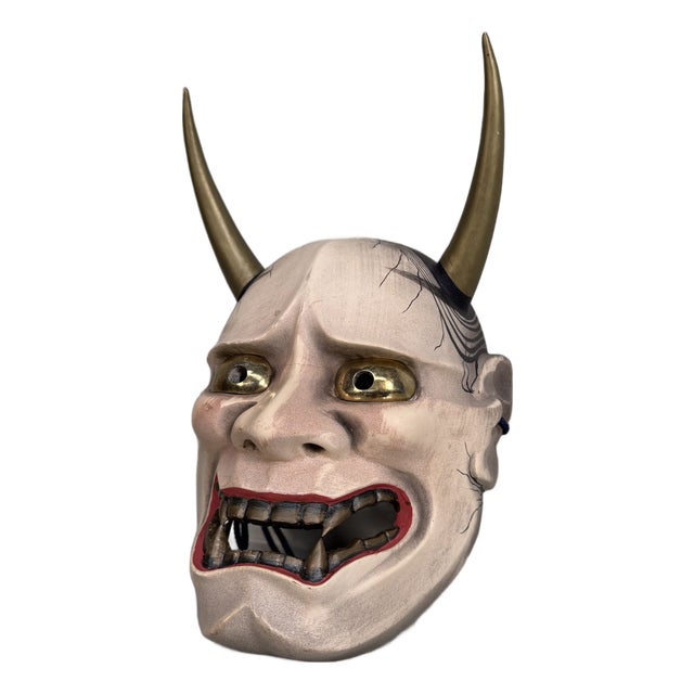 Wood and Polychrome Decorative Hannya Mask, Japan, 1990s For Sale