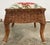 Wood Vintage Floral Needlepoint Wicker Stool For Sale - Image 7 of 10