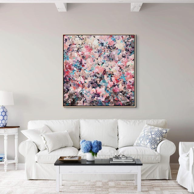 Wood Hibiscus No.1 - Large Abstract Botanical Acrylic Painting on Canvas For Sale - Image 7 of 7