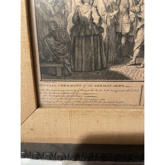 18th Century Original 18th Century Judaic Wedding Plate XI Rare Copper Engraving, Bernard Picart (First English Edition Printed in London) For Sale - Image 5 of 12