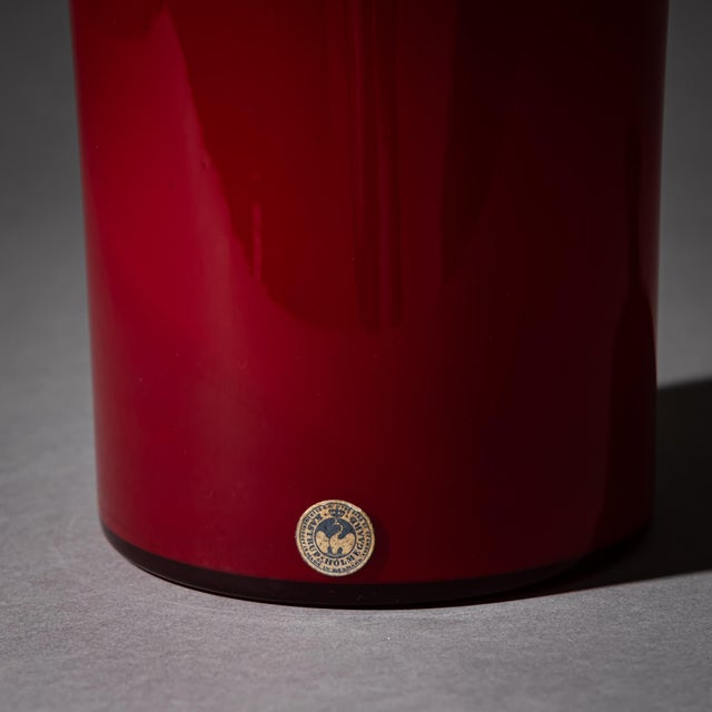 Red and White Glass Vases by Otto Brauer for Holmegaard, Denmark, 1960s, Set of 2 For Sale - Image 12 of 13