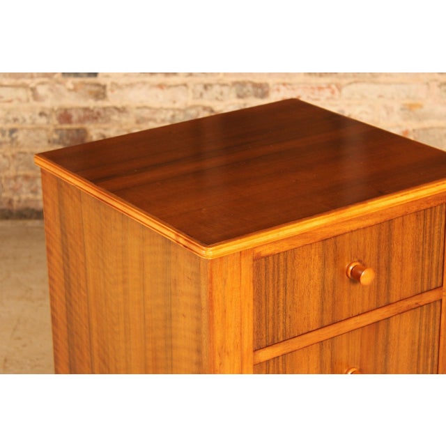 Mid Century walnut bedside table / chest of drawers by Morris of Glasgow, circa 1960s. Excellent restored condition. W...