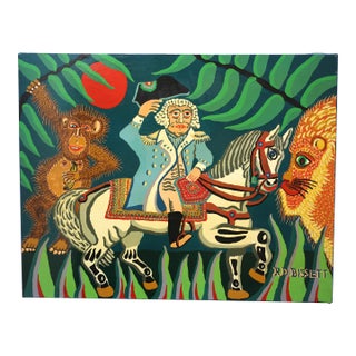 American Folk Artist R. D. Bissett 1988 Titled "The Father of His Country" For Sale