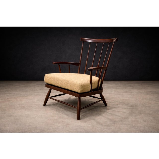 Brazilian Modern Armchair in Imbuia Wood & Cushion, a Forma Decorativa, Brazil, 1960s For Sale - Image 13 of 15