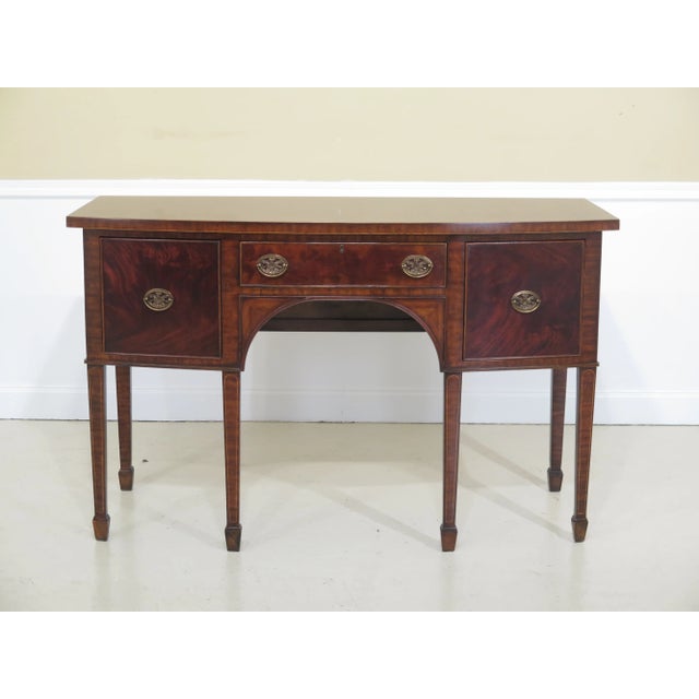 1990s Vintage Maitland Smith Bowfront Federal Mahogany Sideboard For Sale - Image 10 of 10
