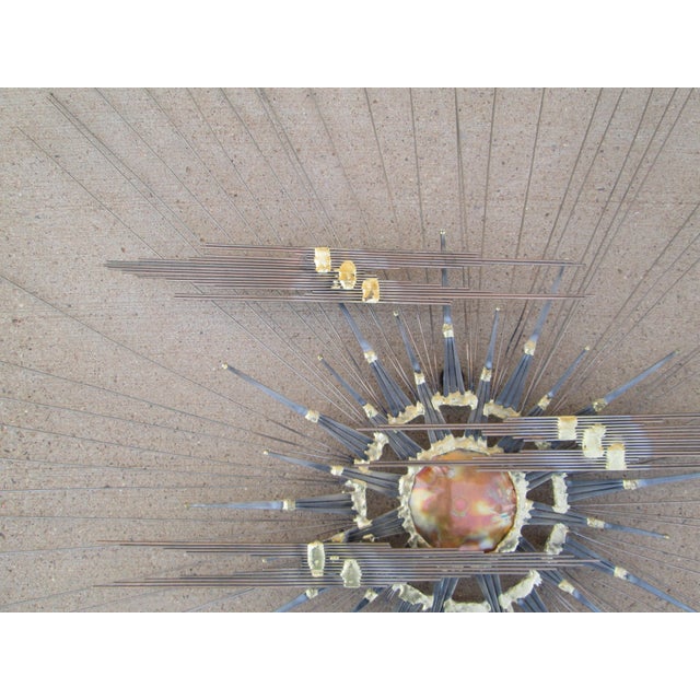 Metal Mid Century Modern Metal Wall Art Sun and Clouds For Sale - Image 7 of 10