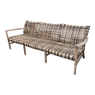 Frontgate Isola Woven Teak Sofa, Outdoor For Sale