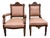 Antique Victorian Eastlake Carved His and Hers Parlor Chairs - Pair For Sale