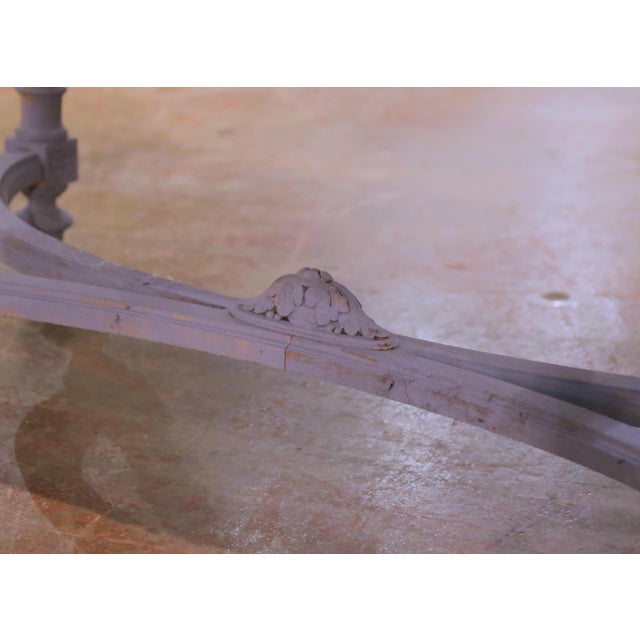 19th Century French Louis XVI Style Painted Oak Writing Desk With Bleached Top For Sale - Image 10 of 10