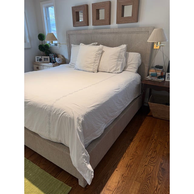Palecek Palecek Woodside White Sand King Bed Frame For Sale - Image 4 of 9