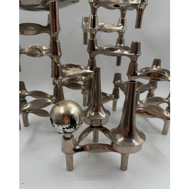 Mid-Century Modern Nickel-Plated Modular Candleholder Set from Stoff & Nagel, 1950s, Set of 19 For Sale - Image 17 of 18