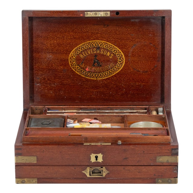 Victorian Campaign Military Artist's Watercolour Box from Reeves & Son For Sale