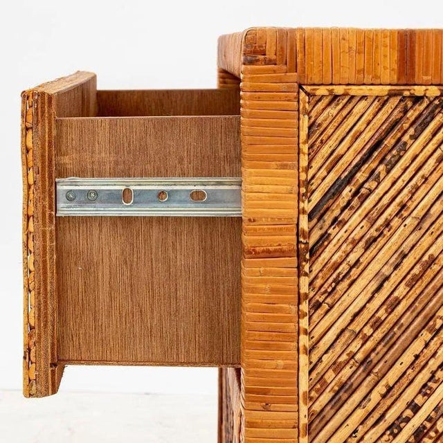 Vintage Italian Rattan Side Table For Sale - Image 4 of 6