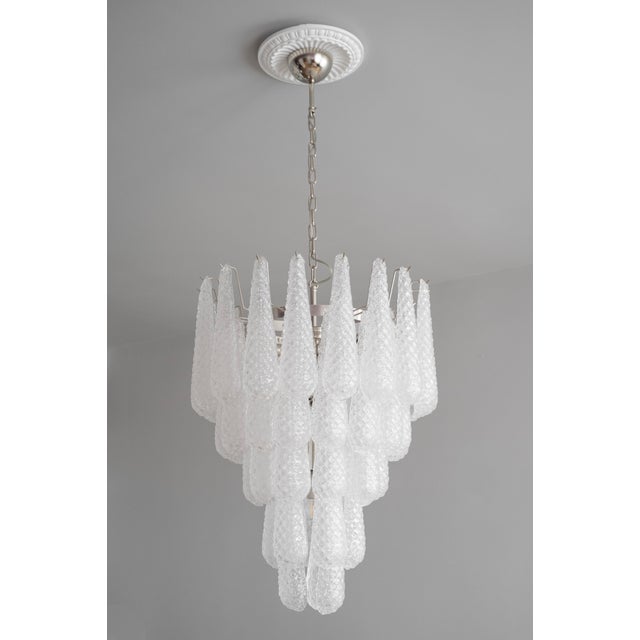 Italian Murano Glass Chandelier with Drop-Shaped attributed to Murano, 1980s For Sale - Image 9 of 9