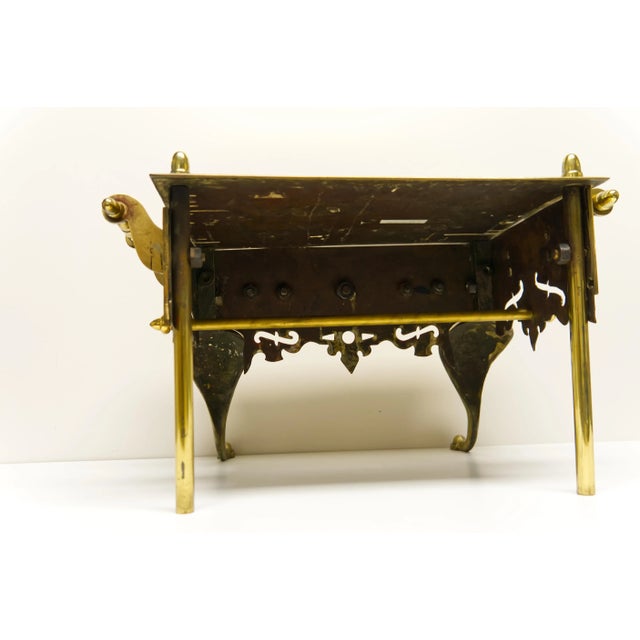 Metal 19th Century Victorian Brass Fireplace Footman For Sale - Image 7 of 10