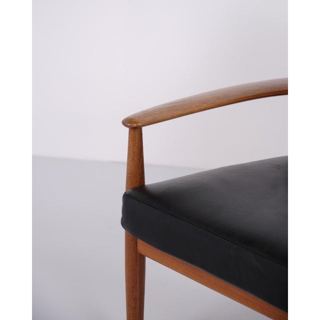 Armchair in Teak and Black Leather by Grete Jalk for France & Søn, 1960s For Sale - Image 6 of 12