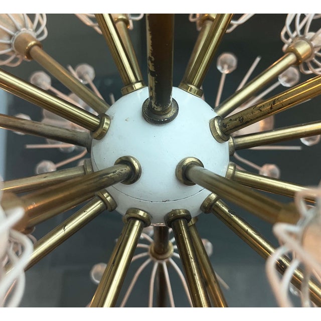Mid-Century Modern Austrian Double Snowflake Light Installation in Glass and Metal by Emil Stejnar for Rupert Nikoll, Vienna, Austria, 1950s For Sale - Image 15 of 18