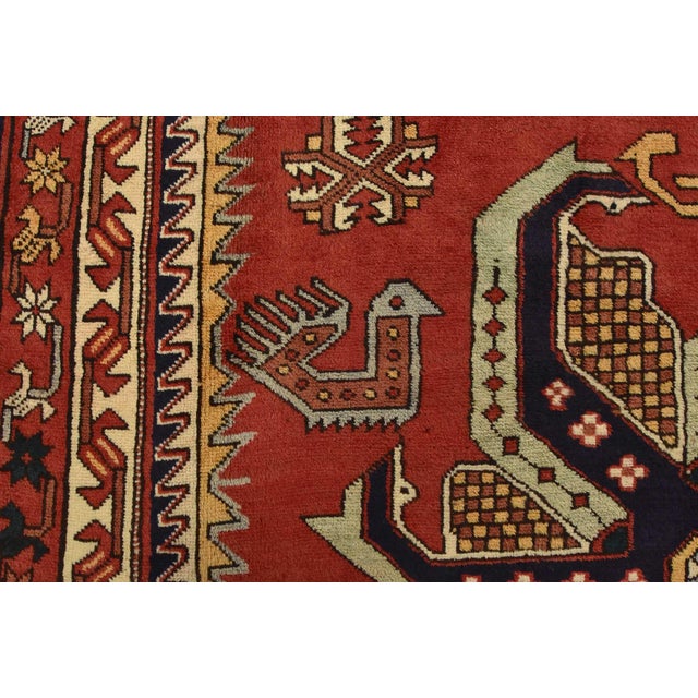 Karajeh Runner 4’8” X 11’5” Red Wool Vintage Tribal Hand-Knotted Oriental Rug For Sale - Image 9 of 14