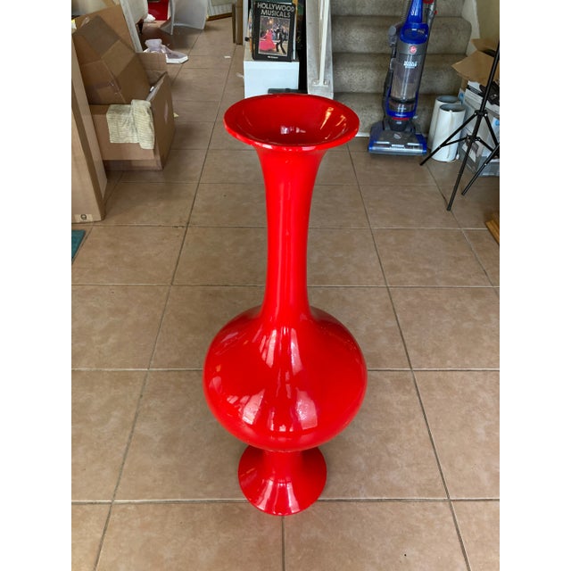 1980s 1980’s Post Modern Lacquered Red Vase For Sale - Image 5 of 5