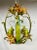 Green Italian Tole Floral Tole Chandelier With Lilies For Sale - Image 8 of 12
